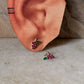 925 Sterling Silver Lab Grown Ruby and Green Onyx Cute Grapes Earrings
