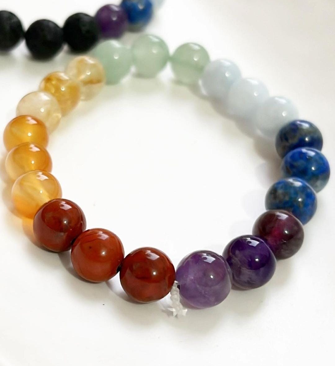 8MM Seven Chakra Stone Bracelet for Balance