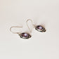 925 silver earrings with oval cut amethyst boho design