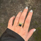 925 Sterling Silver Black Onyx Spinner Dual Tone Rustic Ring