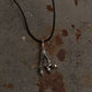 925 Sterling Silver Black Leather Cord Mandali Teekona Ghungroo Tribal Necklace