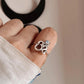 Spiritual Om Aum Moonstone Ring in Sterling Silver