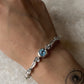 Unique blue topaz statement silver bangle handcrafted
