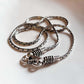 Intricate antique design S-lock chain in sterling silver for a sophisticated touch.