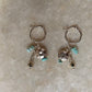 925 Sterling Silver Larimar , Turquoise , Dalmatian Jasper With Paper Clip Chain, Handcrafted Rustic Hoops Earrings