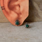 925 Sterling Silver Rawa Motif Green Onyx Earrings