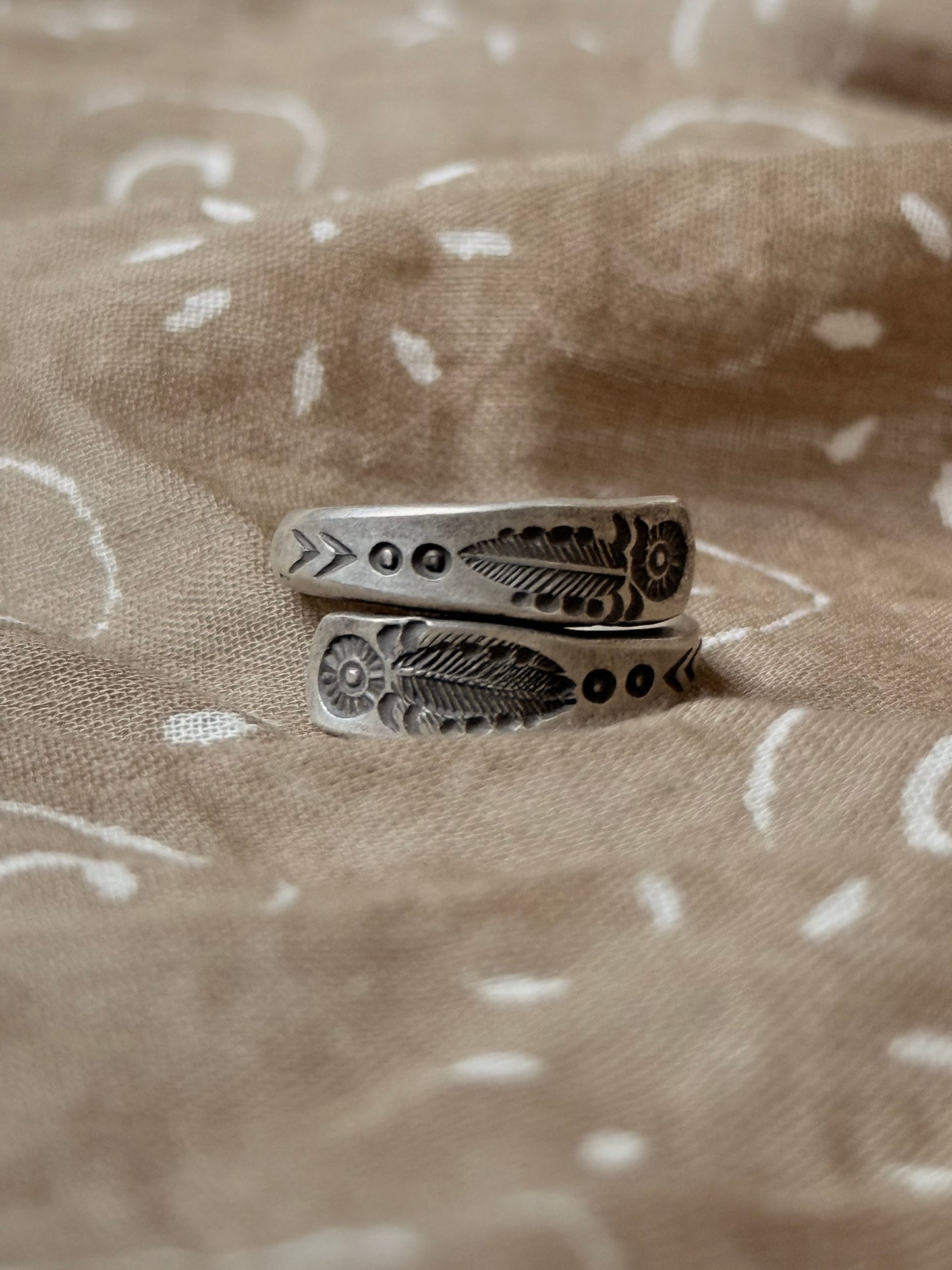 925 Sterling Silver Bohemian Hill Tribe Handcrafted Wild Sage Adjustable Ring