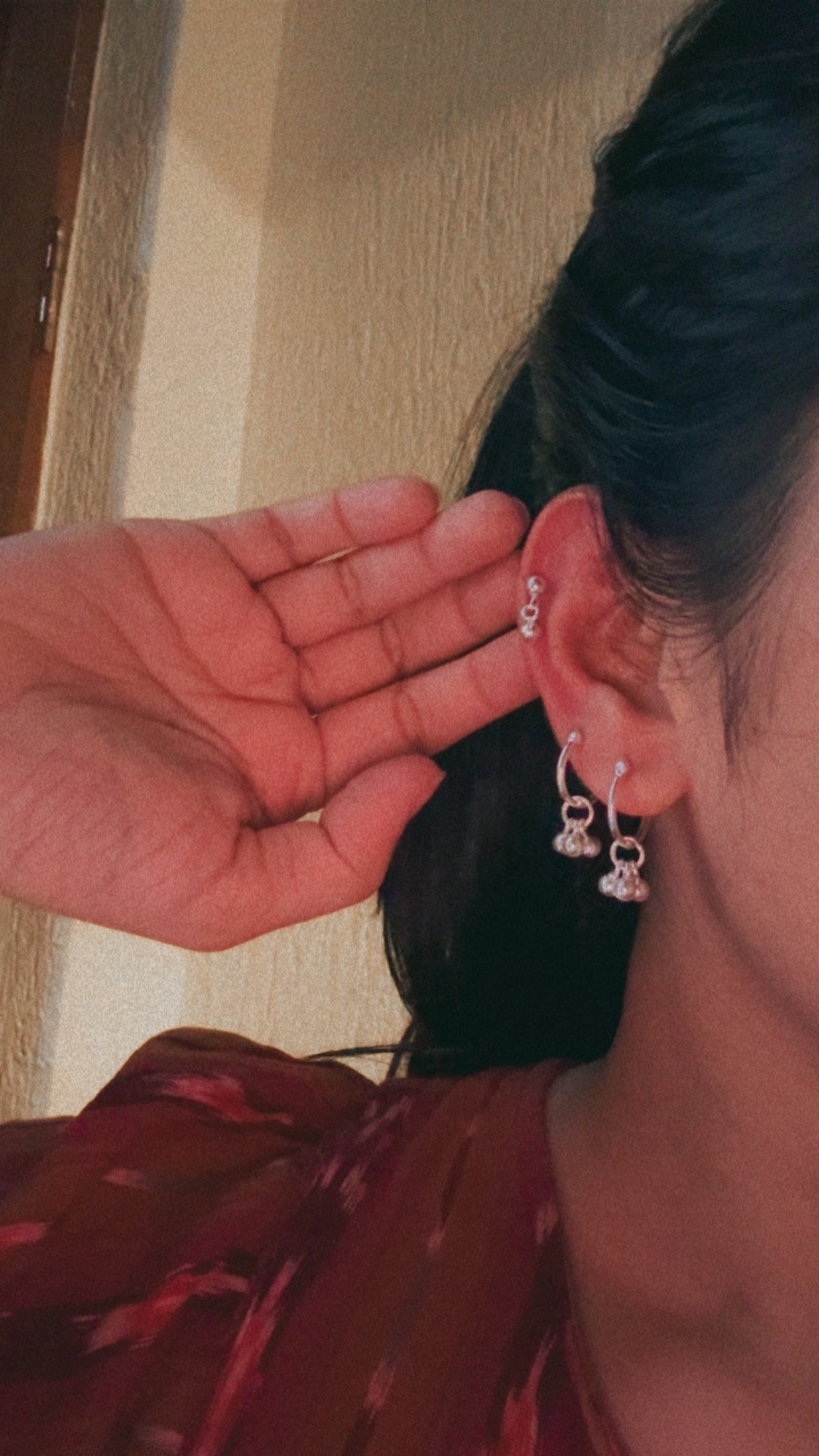 925 Sterling Silver Handcrafted Tribal Ghungroo Small Hoops Mandali Earrings