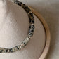 925 Sterling Silver Dalmatian Jasper Flat Tube Crystal Silver Balls Bracelet