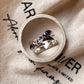Unique tanzanite cross silver band ring