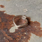 925 Sterling Silver V Hammered Adjustable Stackable Ring