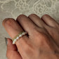 Natural Crystal Stretchy Fresh Water Pearl & Peridot Rings