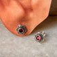 925 Sterling Silver South Screw Pink Cz Flower Studs