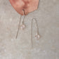 925 Sterling Silver Rose Quartz Heart & Pearl Sui Dhaga Earrings