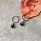 925 Sterling Silver Kingsman Turquoise With Silver Balls Tribal Handcrafted Italian Hoops