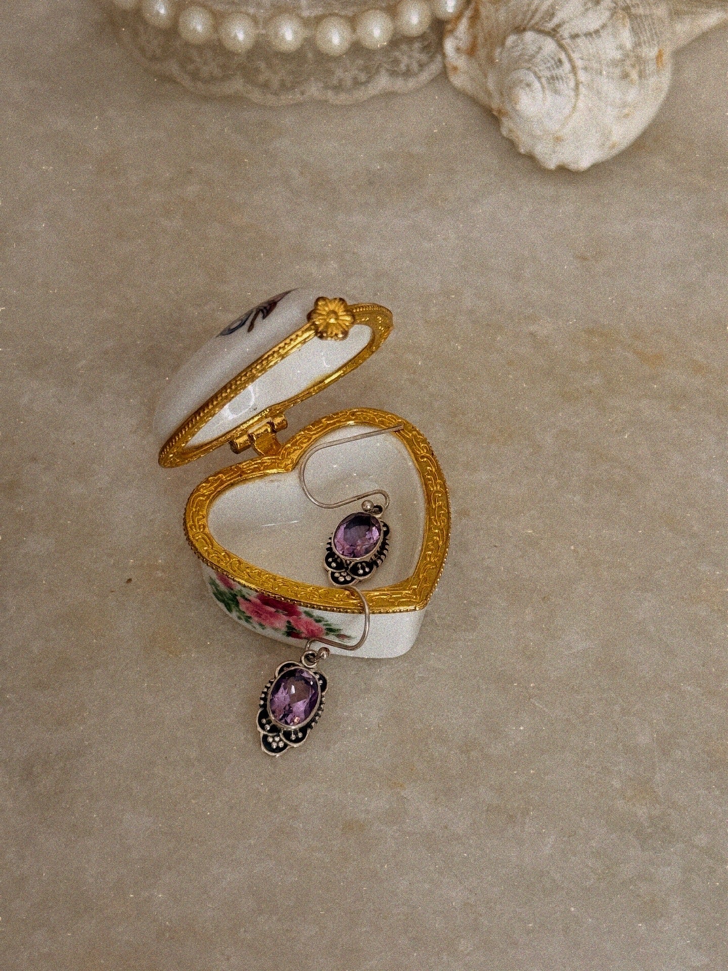 Amethyst oval cut boho rawa hook 925 sterling silver earrings