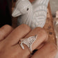 Handcrafted fish tail silver ring with delicate, detailed fish tail motif