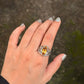 925 Sterling Silver Treated Citrine Marquise Vintage Crown Ring