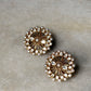 Handcrafted 925 Sterling Silver Gold Plated Moissanite Polki Big Flower Stud Earrings
