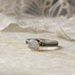 925 Sterling Silver Rainbow Moonstone Square Heart Band Ring