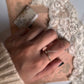 Gold Vermeil white topaz ring with a golden hour design