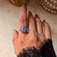 925 Sterling Silver Natural Tanzanite Faceted Big Flower Statement Ring