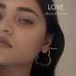 925 Silver Love Heart Hoop Earrings