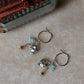 925 Sterling Silver Larimar , Turquoise , Dalmatian Jasper With Paper Clip Chain, Handcrafted Rustic Hoops Earrings