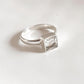 Stylish clear quartz square cut stone set in a silver ring