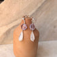 925 Sterling Silver Amethyst Flower , Peridot & Moonstone Earrings