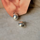 925 Sterling Silver Chunky Italian Dome Half Hoops Earrings