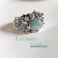 Forest-Inspired Larimar Statement Sterling Silver Ring