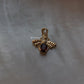 Gold Vermeil Bee Pendant with Red Garnet