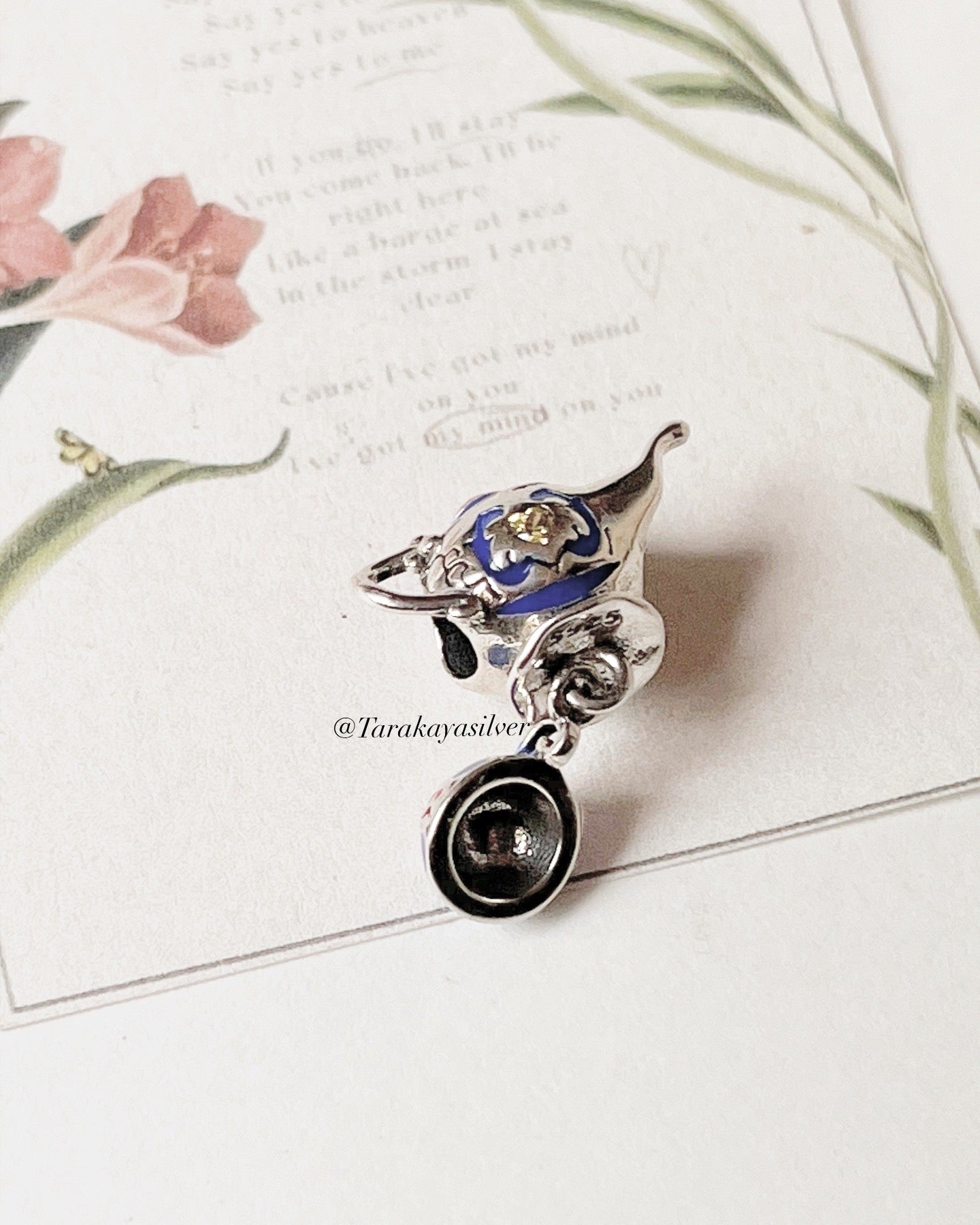 Whimsical tea pot and cup 925 silver charm for Pandora jewelry 