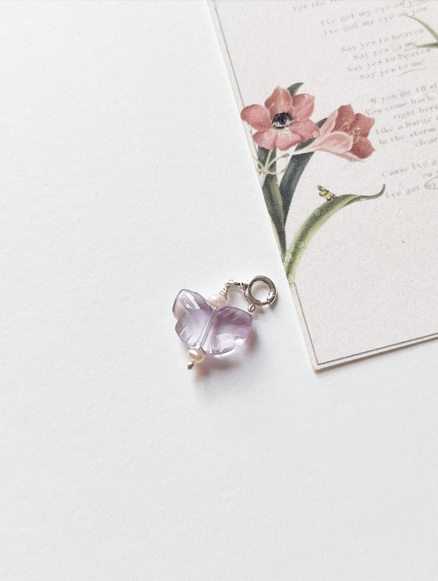 Amethyst Pearls Butterfly 925 Sterling Silver Charms