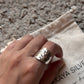Bold hammered chunky silver ring