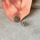 925 Sterling Silver Rose Quartz Round Flower Earrings