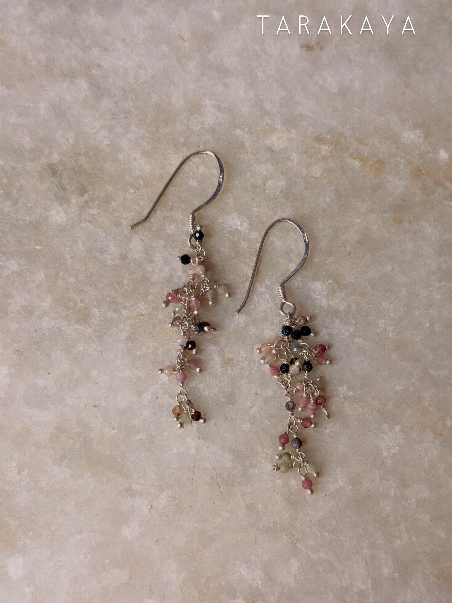 925 Sterling Silver Multi Tourmaline Handcrafted Earrings