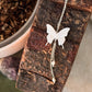 925 Sterling Silver Mother of Pearl Butterfly, Adjustable Chain With Fresh Water Pearls Charm Handcrafted Necklace