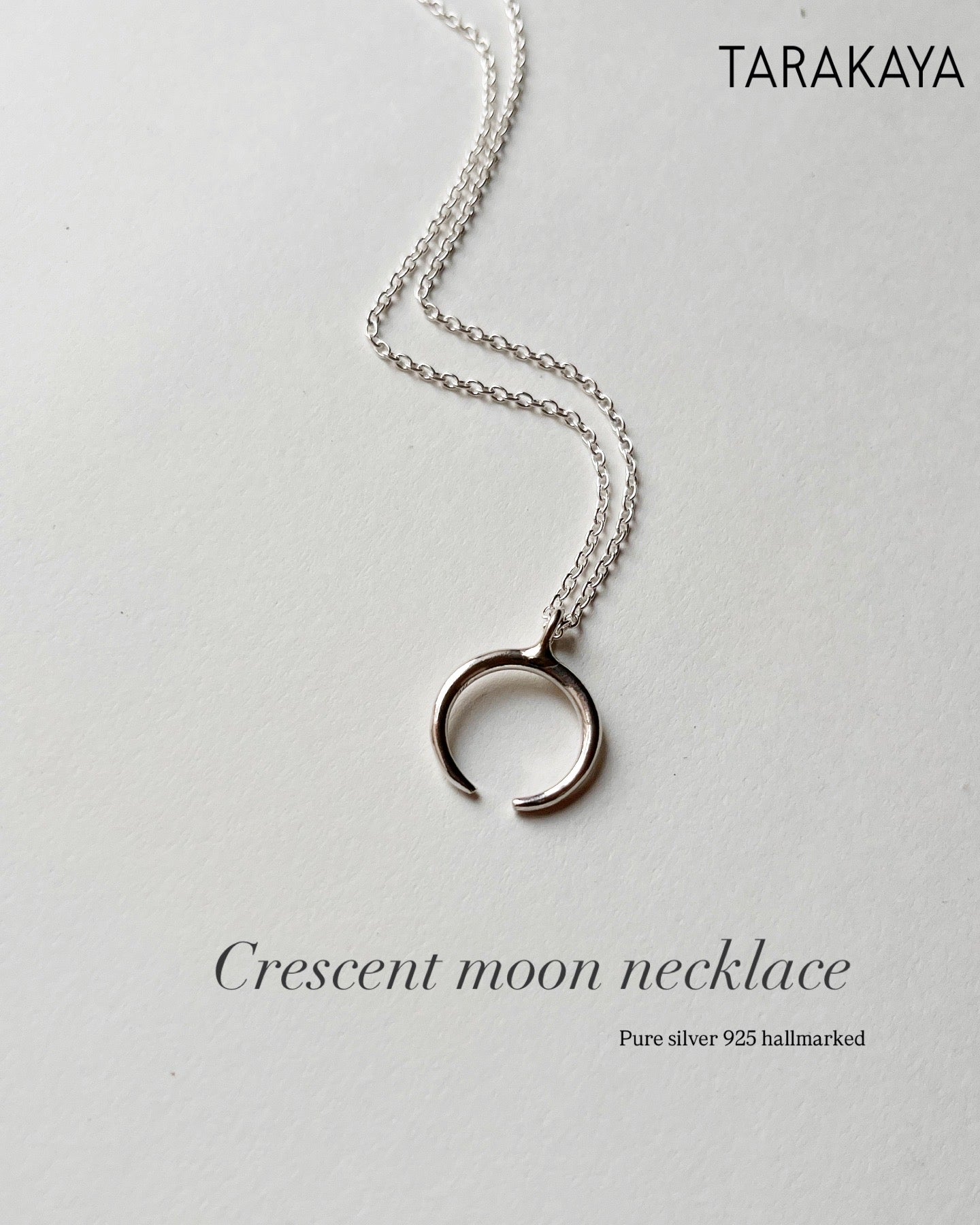 Crescent Moon Necklace in 925 Silver