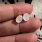 Moonstone Oval Faceted Silver Studs 7MM