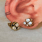 925 Sterling Silver Gold Plated Moissanite Polki Studs Earrings