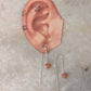 925 Sterling Silver Peach Moonstone Heart Threader/Sui Dhaga Earrings