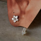 925 Sterling Silver Mother of Pearl Flower Carved Studs