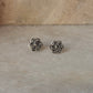 925 Sterling Silver Antique Plain Oxidised Boho Studs Earrings