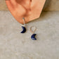 925 Sterling Silver Lapis Lazuli Moon Lever Back Earrings