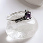 Amethyst Forest Enchantment Silver Ring with Intricate Design