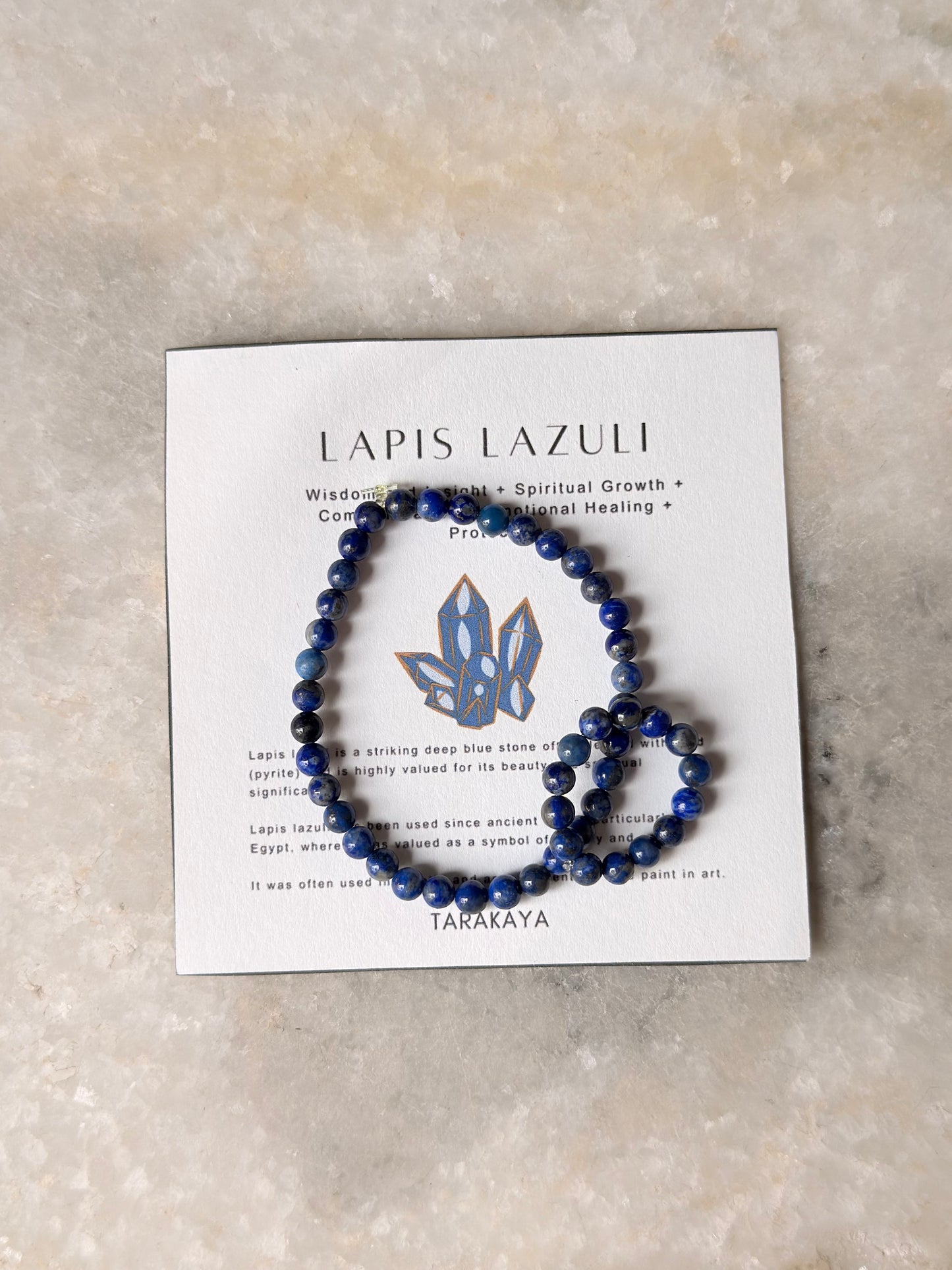 Natural Crystal Lapis Lazuli 4mm Stretchy Rings & Bracelet