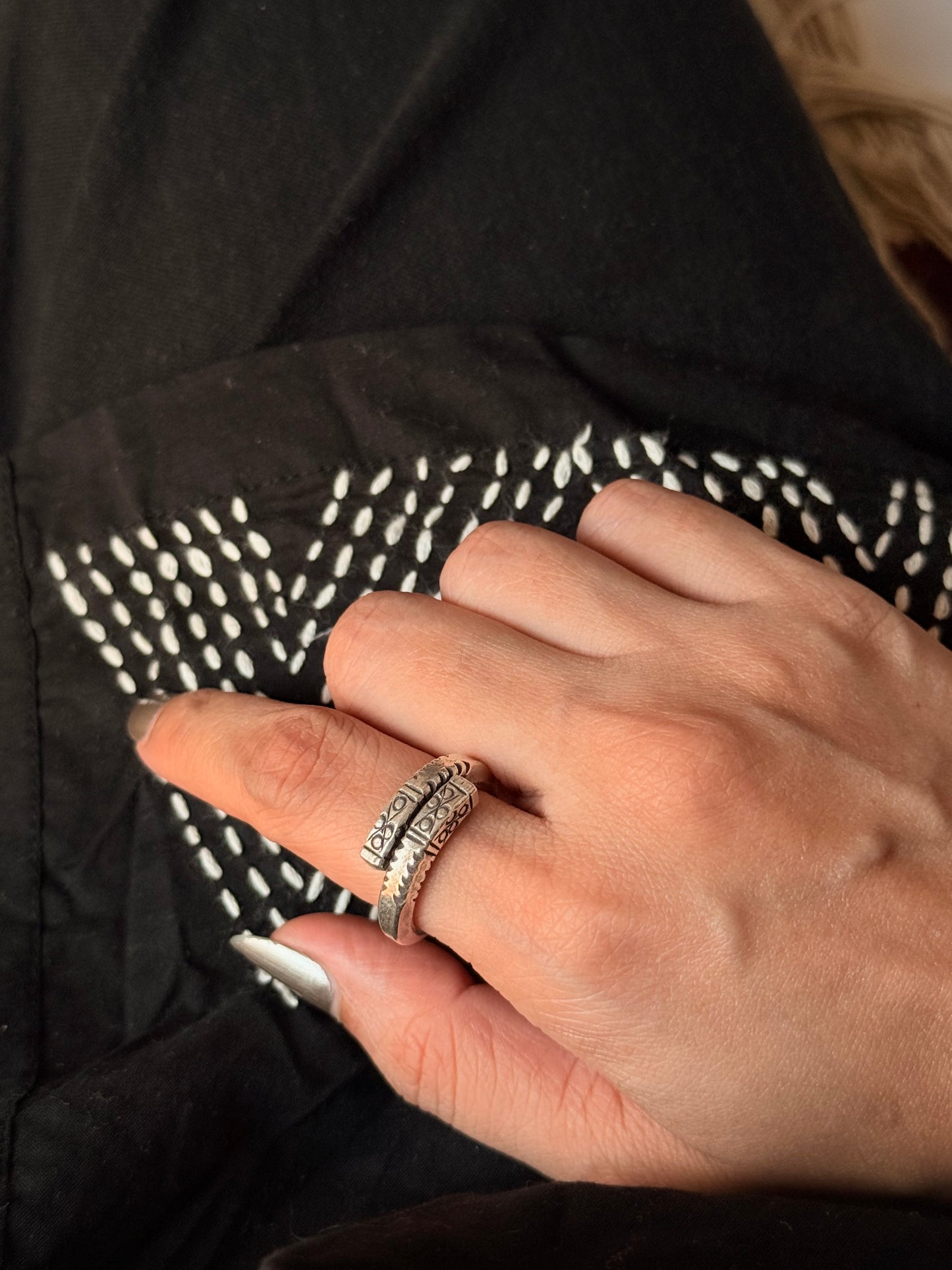 925 Sterling Silver Bohemian Hill Tribe Handcrafted Adjustable Ring