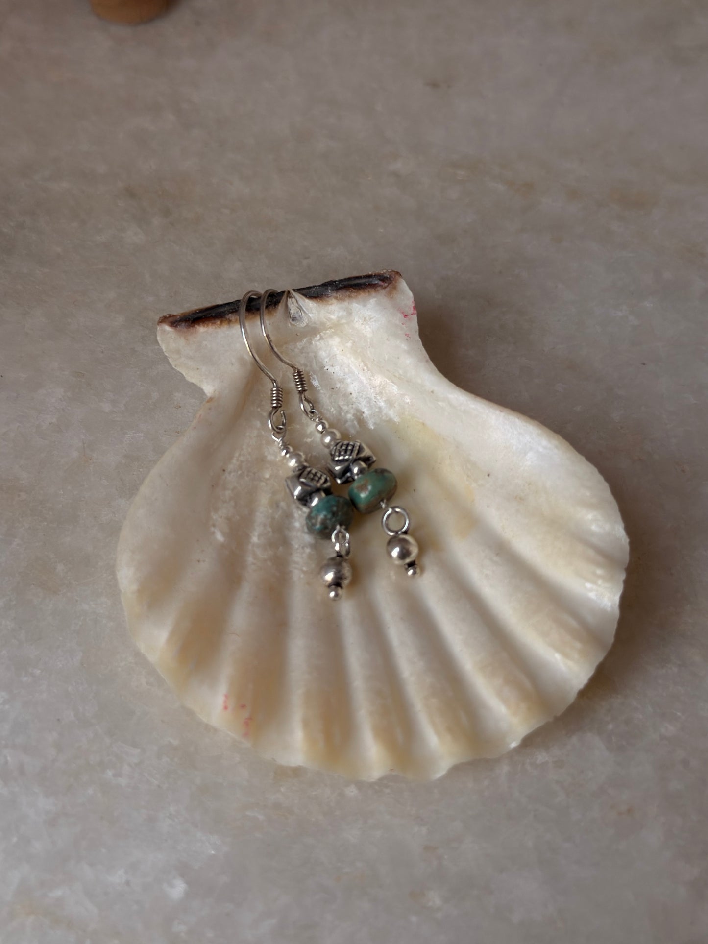 925 Sterling Silver Kingsman Turquoise Tribal Handcrafted Hook Earrings